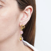 Orecchini in Metallo con cristalli rosa ispirati al vetro di Murano