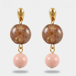 Orecchini in Metallo con cristalli rosa ispirati all'art glass - BYSIMON gioielli