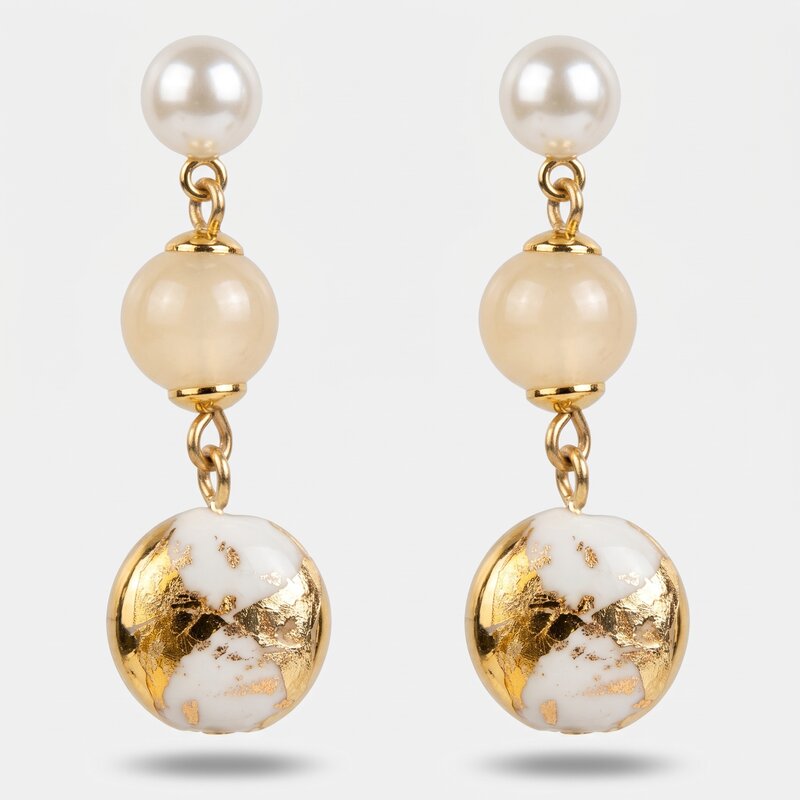 Orecchini in Metallo con cristalli ispirati all'art glass - BYSIMON gioielli