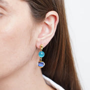 Orecchini in Metallo con cristalli blu ispirati al vetro di Murano