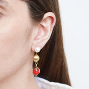 Orecchini in Metallo con cristalli rossi