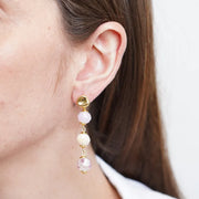 Orecchini in Metallo con cristalli rosa