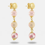 Orecchini in Metallo con cristalli rosa - BYSIMON gioielli