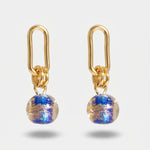 Orecchini in Metallo con cristalli blu ispirati all'art glass - BYSIMON gioielli