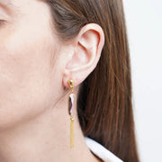 Orecchini in Metallo con cristallo rosa