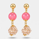 Orecchini in Metallo con cristalli rosa - BYSIMON gioielli