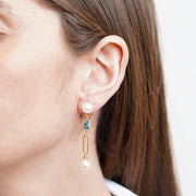 Orecchini in Metallo con cristallo azzurro