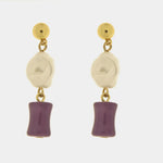 Orecchini in Metallo con perla e cristallo viola AMOVENEZIA - gioiello BySimon