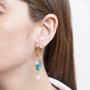 Orecchini in Metallo con cristalli azzurri