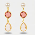 Orecchini in Metallo con cristalli rosa - BYSIMON gioielli