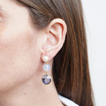 Orecchini in Metallo con cristalli blu - BYSIMON gioielli