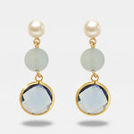 Orecchini in Metallo con cristalli blu - BYSIMON gioielli