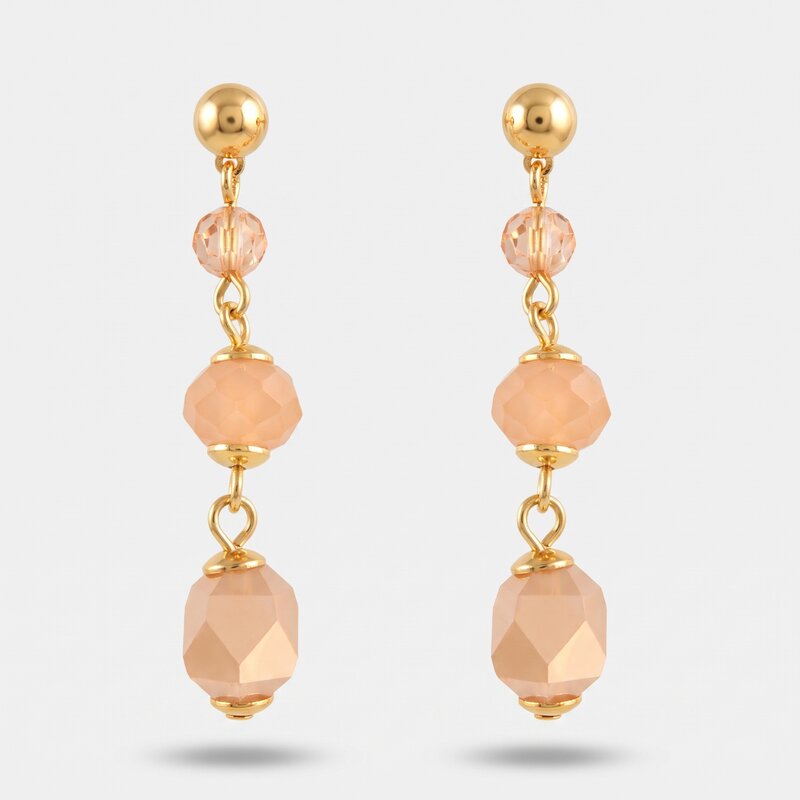 Orecchini in Metallo con cristalli rosa - BYSIMON gioielli