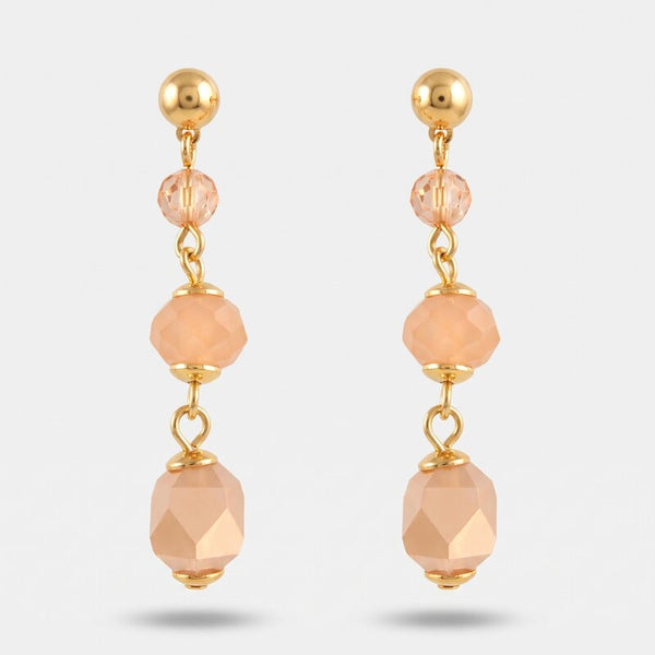 Orecchini in Metallo con cristalli rosa - BYSIMON gioielli