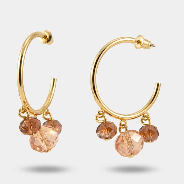 Orecchini in Metallo con cristalli rosa - BYSIMON gioielli
