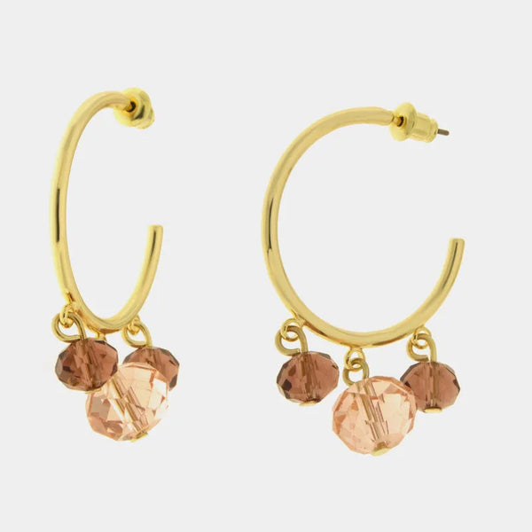 Orecchini in Metallo con cristalli rosa - BYSIMON gioielli