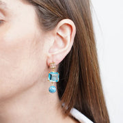 Orecchini in Metallo con cristalli azzurri