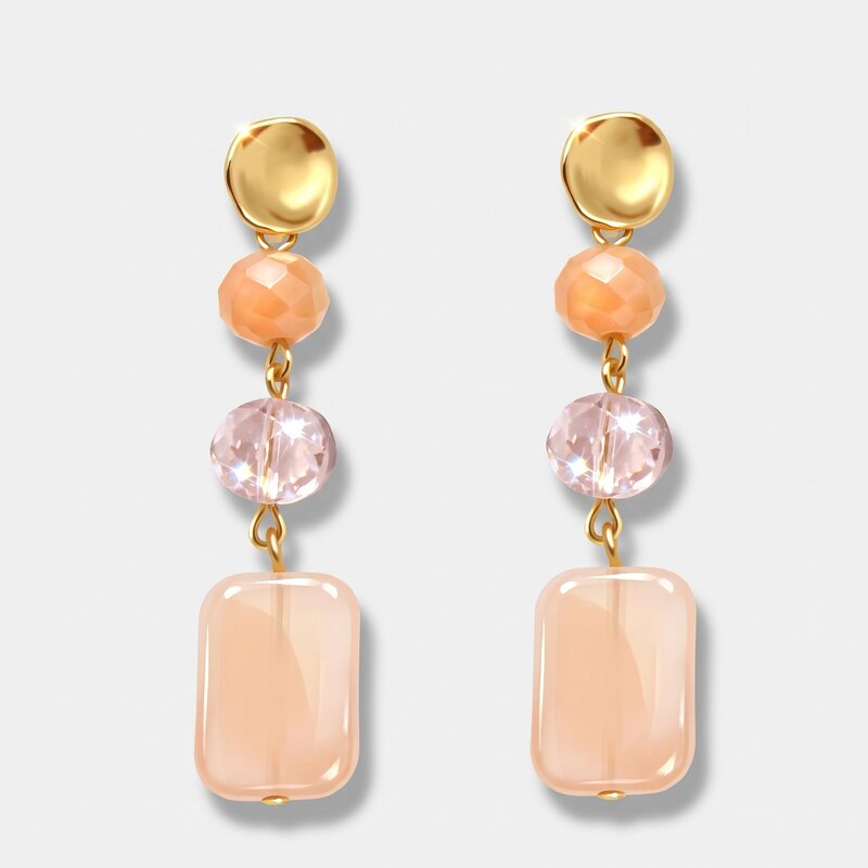 Orecchini in Metallo con cristalli ispirati all'art glass - BYSIMON gioielli