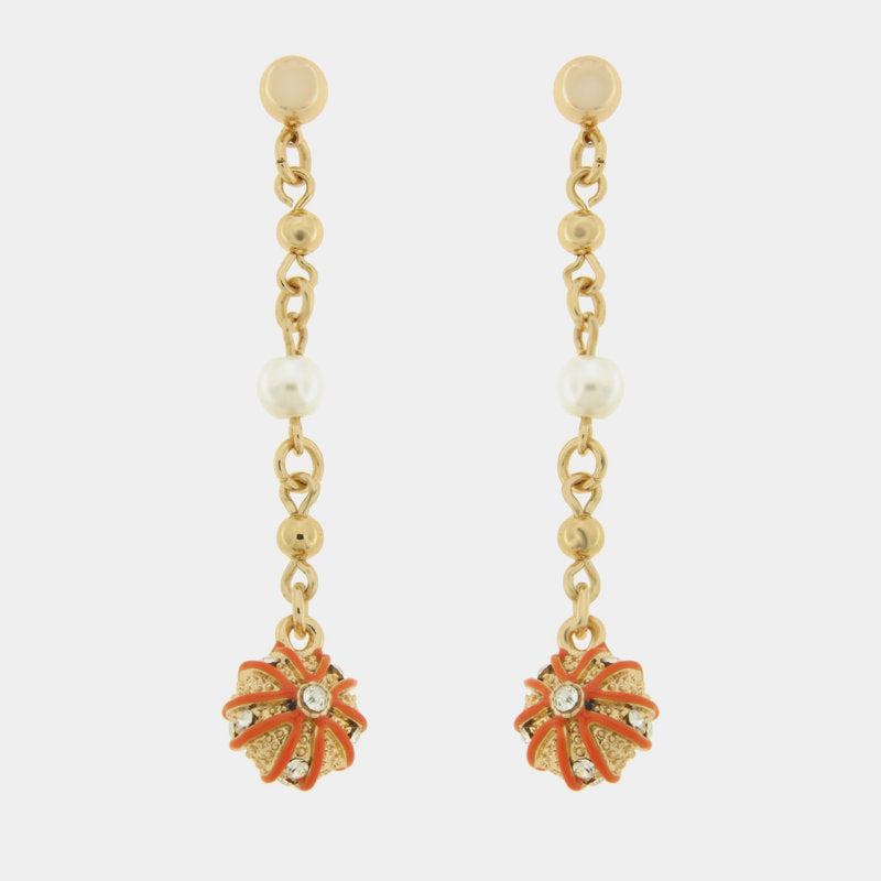 Orecchini in Metallo con ricci arancio - BYSIMON gioielli