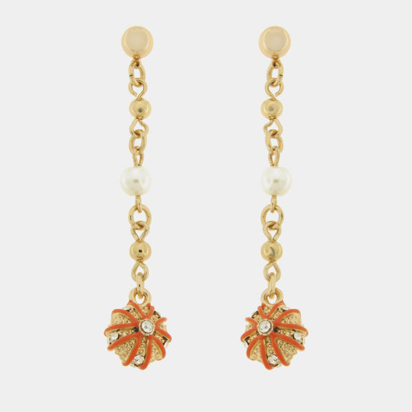 Orecchini in Metallo con ricci arancio - BYSIMON gioielli