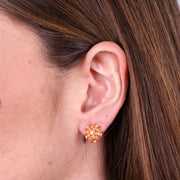 Orecchini in Metallo a lobo con ricci arancio