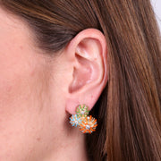 Orecchini in Metallo a lobo con ricci colorati