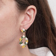 Orecchini in Metallo limoni e margherite