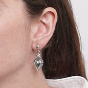 Orecchini in Metallo cuore sacro con corona