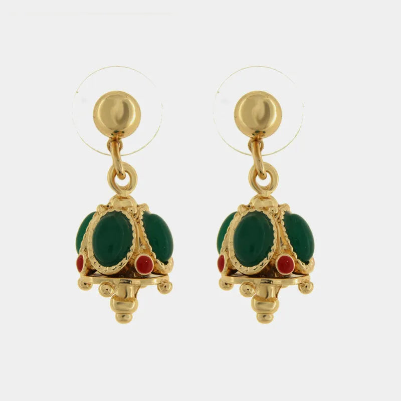Orecchini in Metallo corona verde