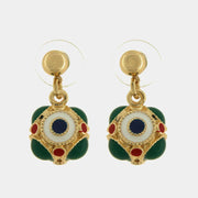 Orecchini in Metallo corona verde