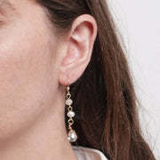 Orecchini in Metallo lunghi con cristalli bianchi