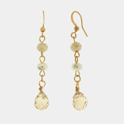 Orecchini in Metallo lunghi con cristalli bianchi