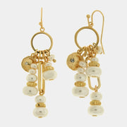 Orecchini in Metallo cerchio con perle pendenti