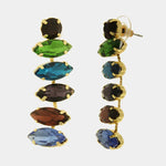 Orecchini in Metallo cristalli colorati pendenti - BYSIMON gioielli