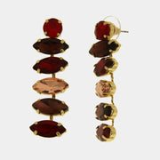 Orecchini in Metallo cristalli rossi pendenti
