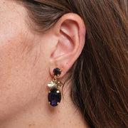 Orecchini in Metallo cristalli neri