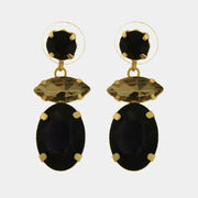 Orecchini in Metallo cristalli neri