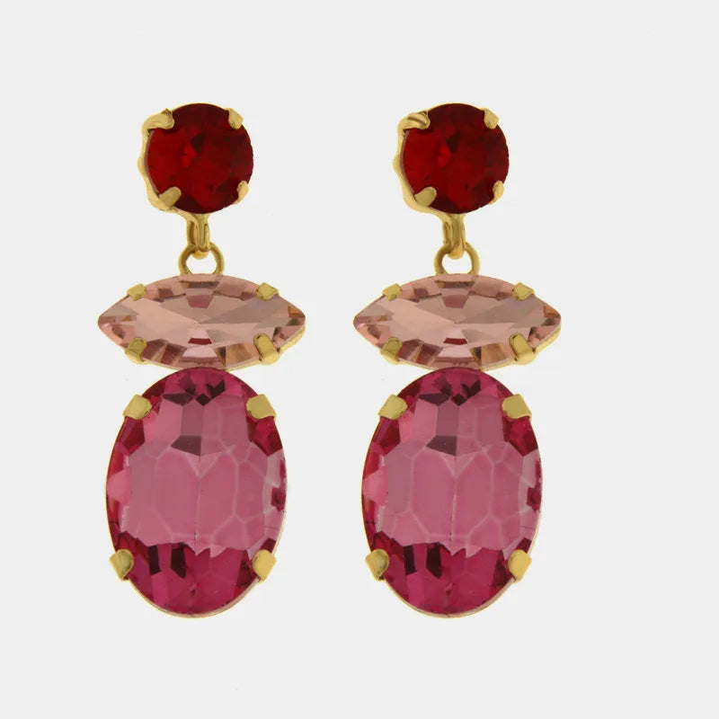 Orecchini in Metallo cristalli rosa AMOVENEZIA - gioiello BySimon