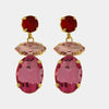 Orecchini in Metallo cristalli rosa