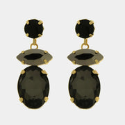 Orecchini in Metallo cristalli neri