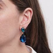 Orecchini in Metallo goccia blu