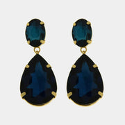 Orecchini in Metallo goccia blu