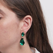 Orecchini in Metallo goccia verde