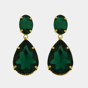 Orecchini in Metallo goccia verde