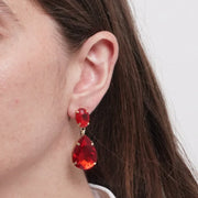 Orecchini in Metallo goccia rossa