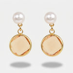 Orecchini in Metallo con cristalli champagne ispirati all'art glass - BYSIMON gioielli