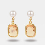 Orecchini in Metallo con cristalli champagne ispirati all'art glass - BYSIMON gioielli
