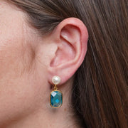 Orecchini in Metallo con cristalli azzurri ispirati al vetro di Murano