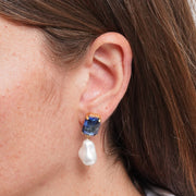 Orecchini in Metallo cristalli e perle