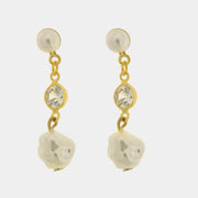 Orecchini in Metallo perla irregolare con punto luce